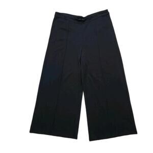 J Jill Wearever Collection Cropped Wide Leg Pants Large Black